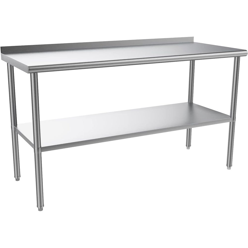 Commercial Kitchen Backsplash - Heavy Duty Stainless Steel Commercial Worktable