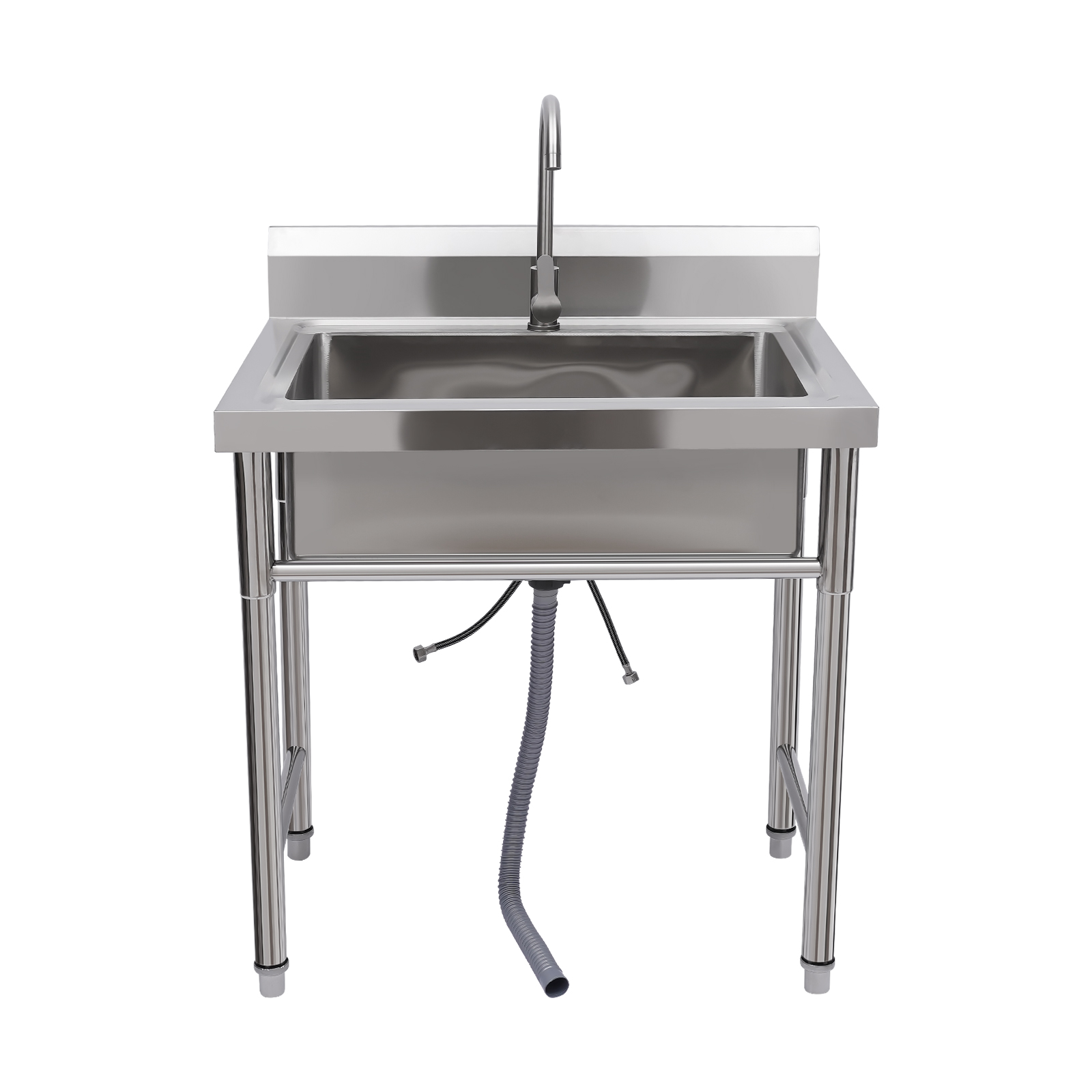 Commercial Kitchen Backsplash - Stainless Steel Commercial Sink w/ 360°