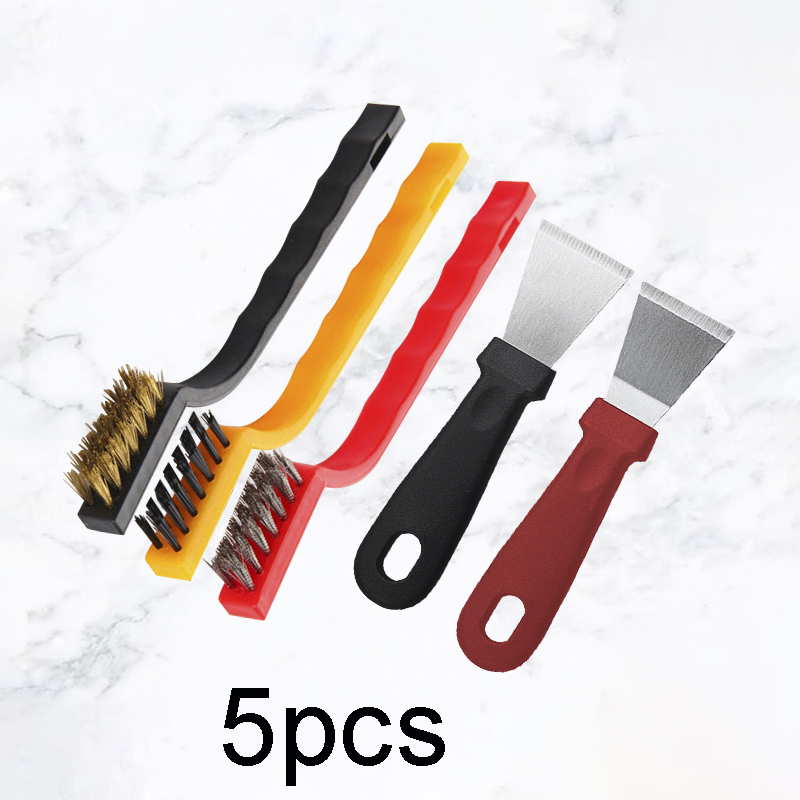 Commercial Kitchen Hood Cleaning - 5-Piece Kitchen Cleaning Brush Set with