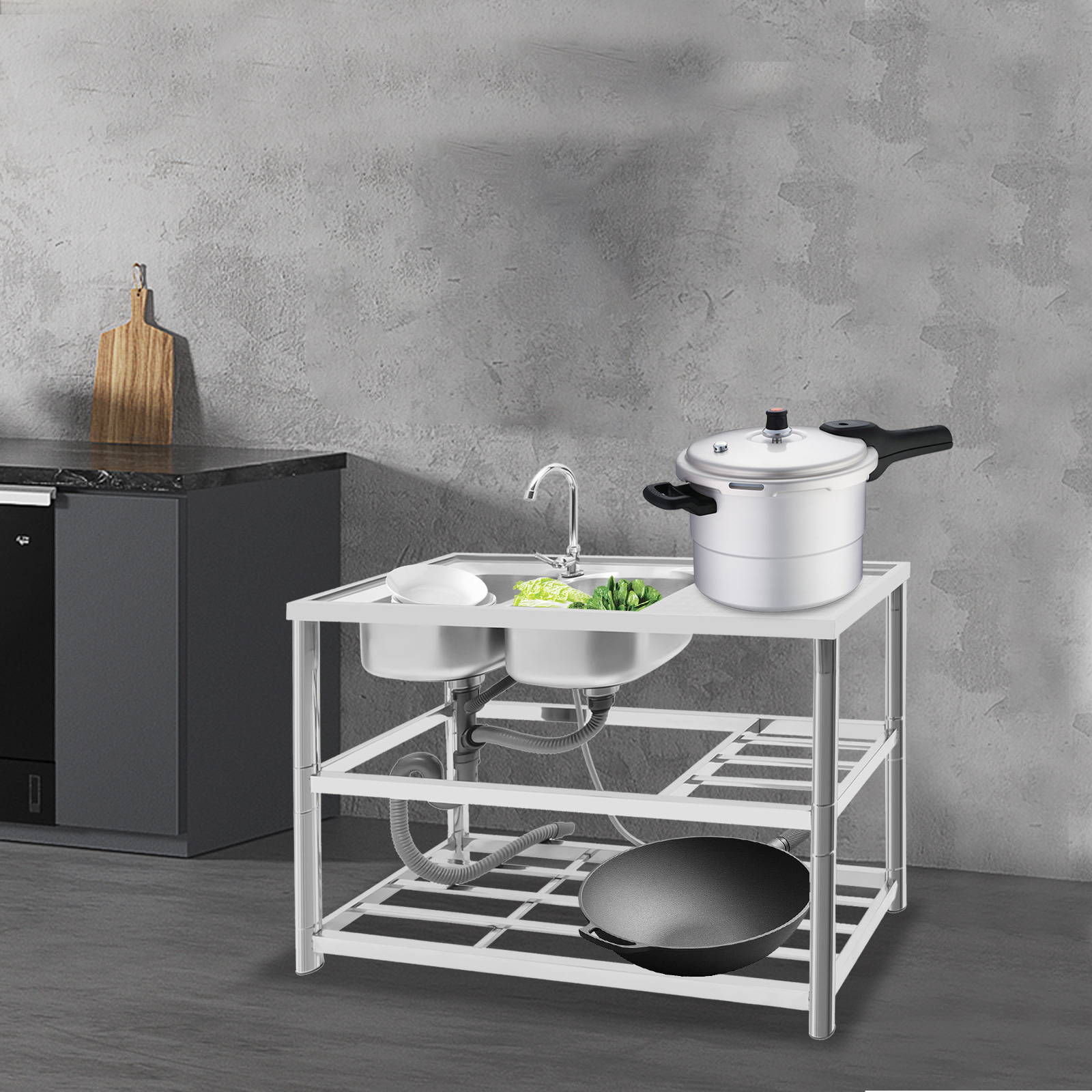 Freestanding Stainless-Steel 2 - огляд і ціна Commercial Kitchen Kitchen