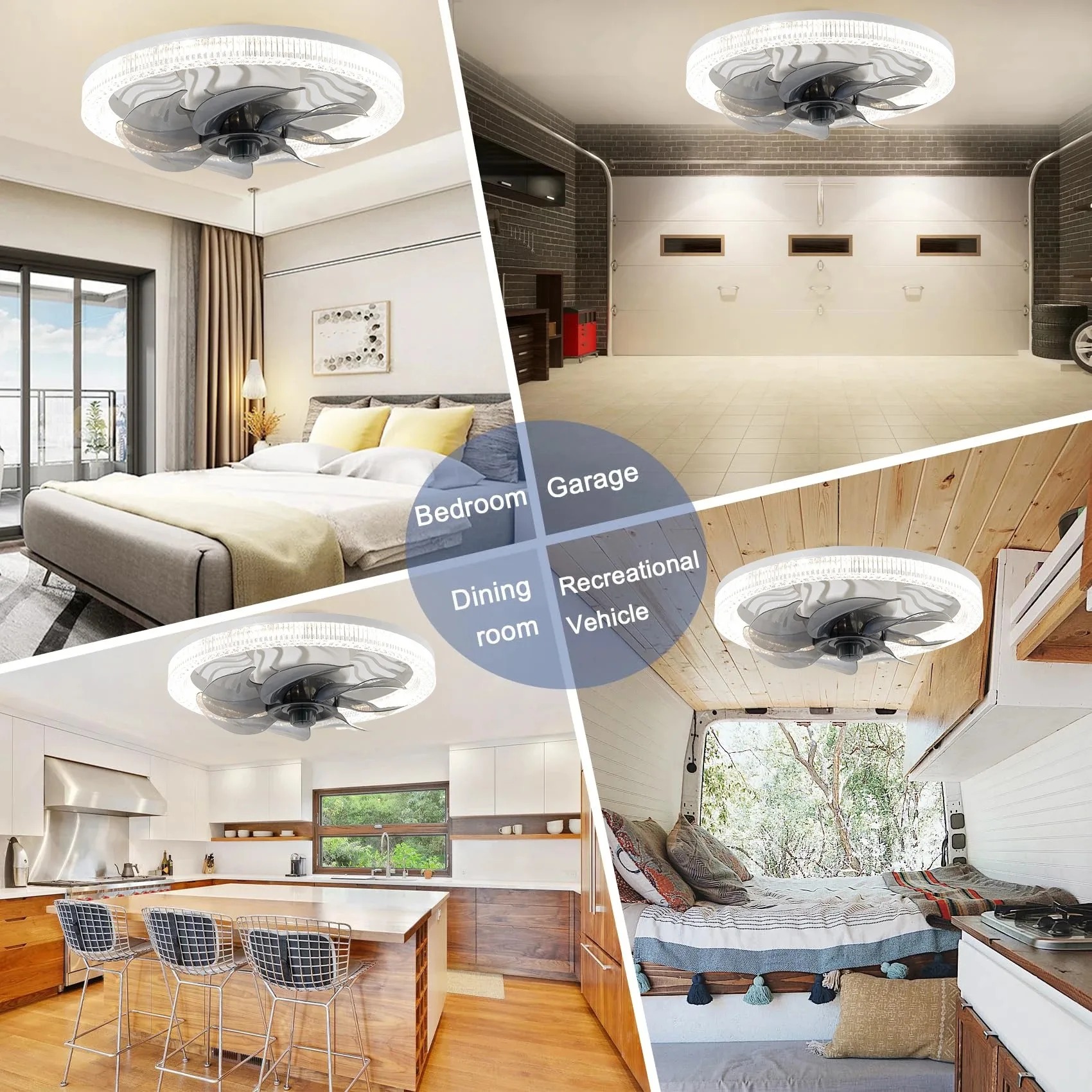 Smart LED Ceiling Fan Light wi - огляд і ціна Commercial Kitchen Lights
