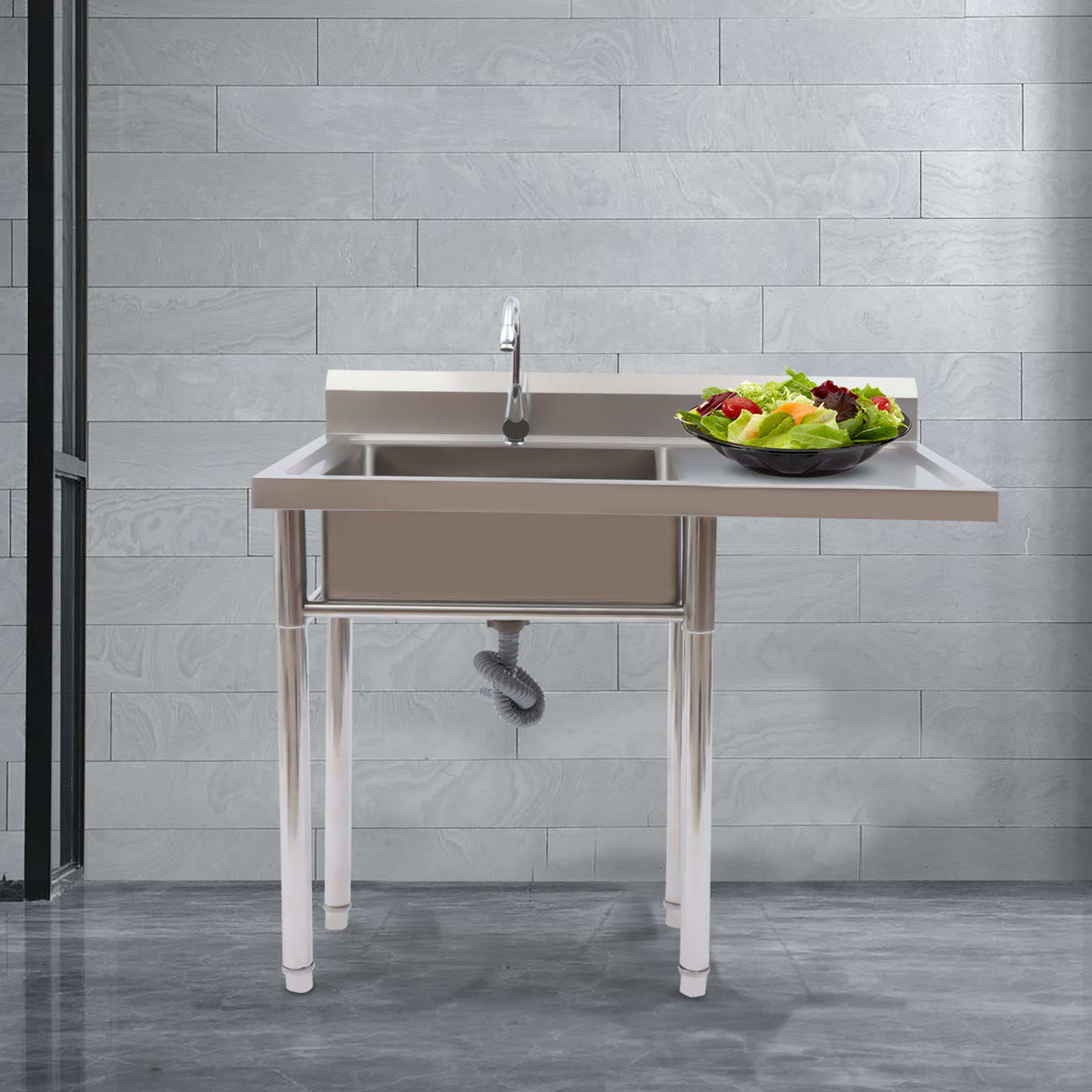 Stainless Steel Sink with Fauc - огляд і ціна Commercial Kitchen Backsplash