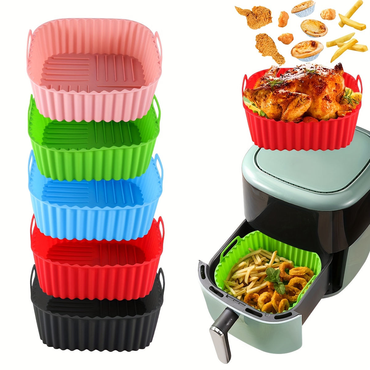 1 square silicone air fryer li - огляд і ціна Deep Fryer Commercial