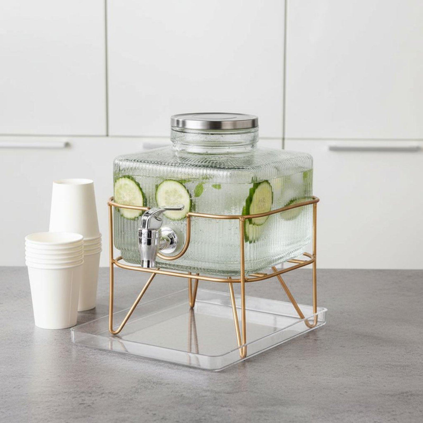 Glass Beverage Dispenser with  - огляд і ціна Cold Drink Dispenser