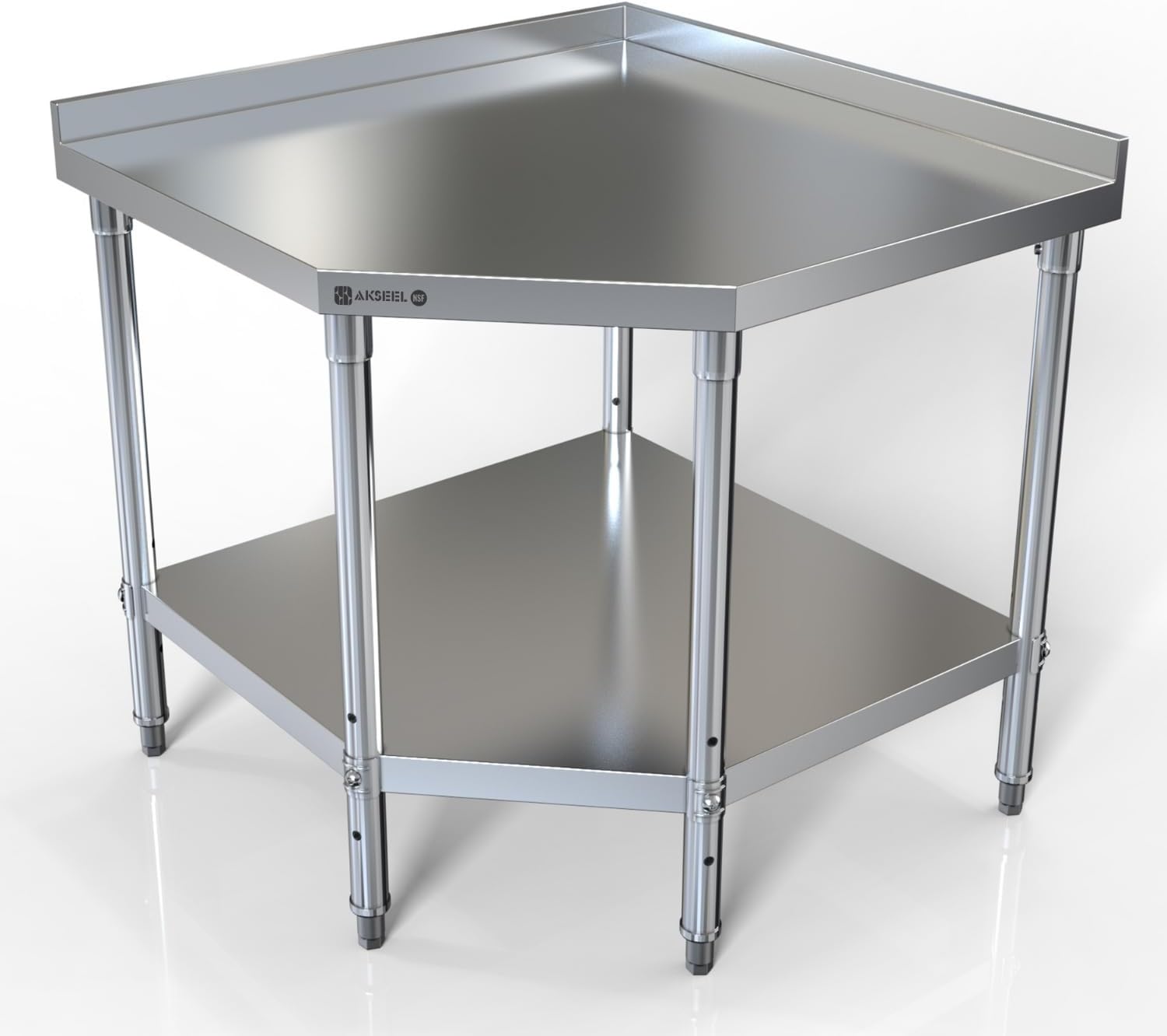 Stainless Steel Corner Work Ta - огляд і ціна Commercial Kitchen Backsplash