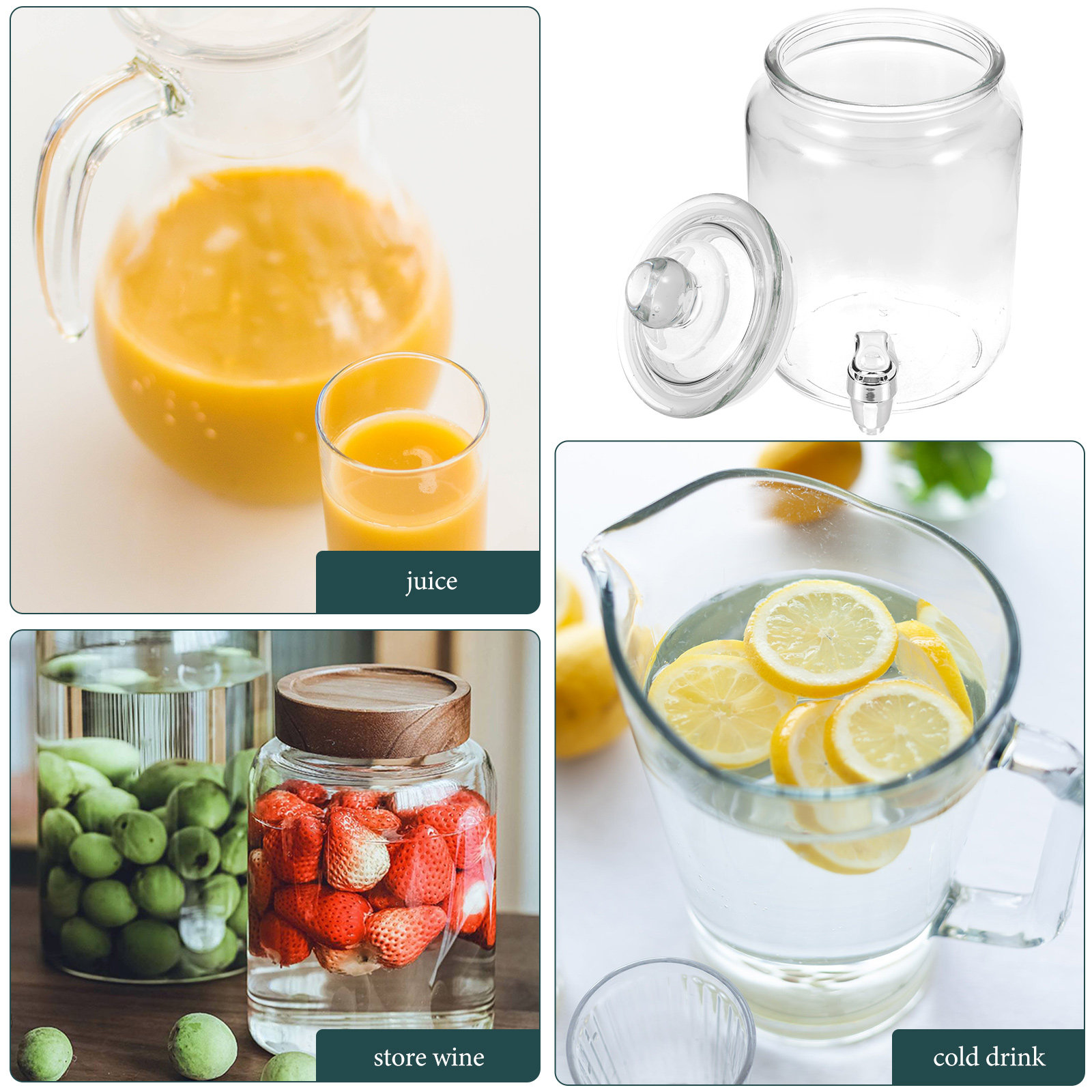 1L Glass Wine Jar with Tap Sea - огляд і ціна Cold Drink Dispenser